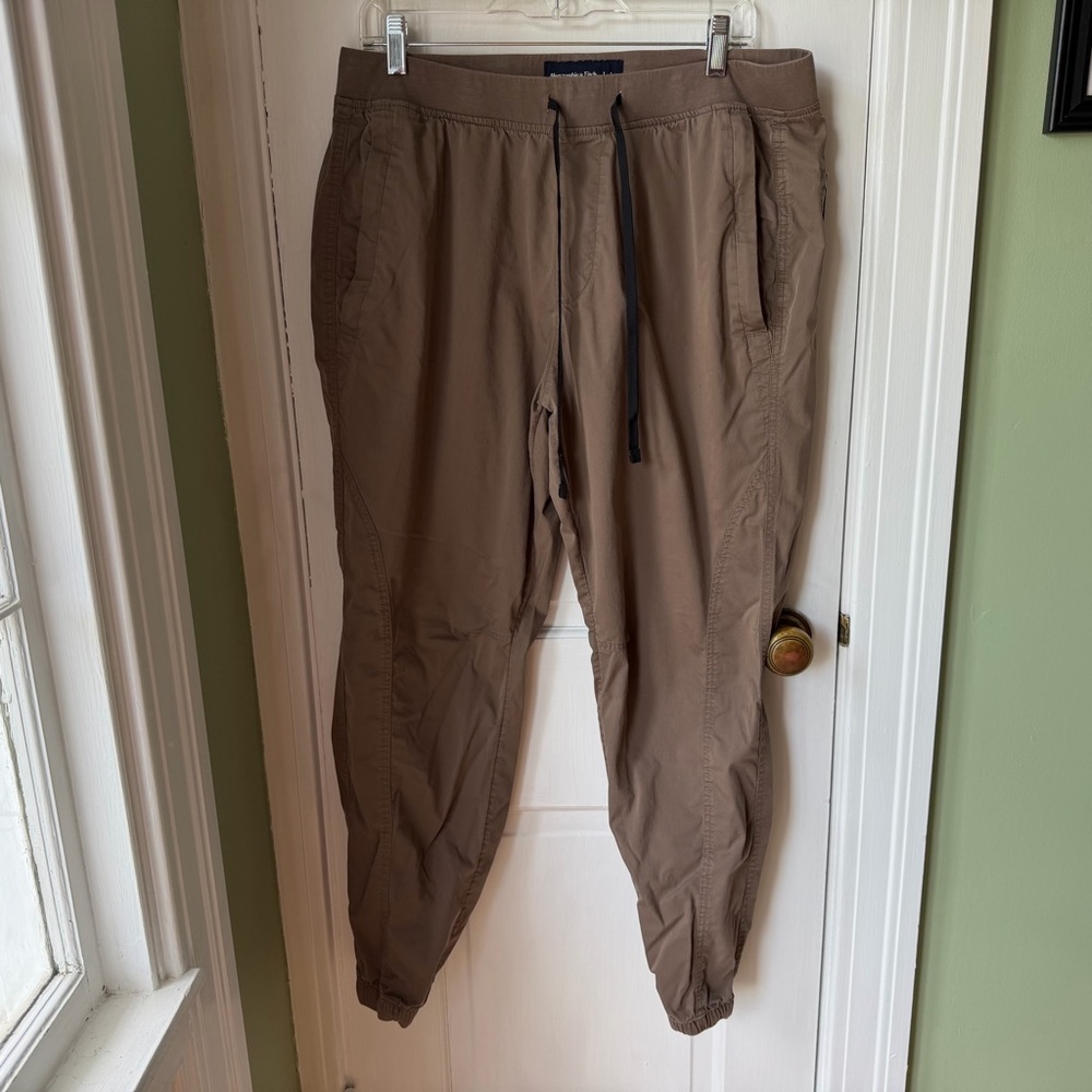 Abercrombie & Fitch Men's Taupe Stretch Jogger Pants Size Large
